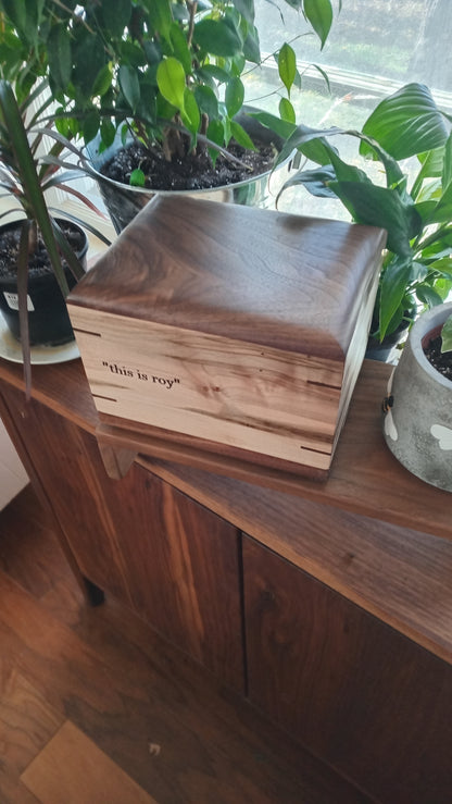 The Camelia Woodbox Urn For Ashes