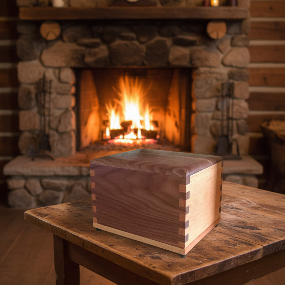 "NEW" Craftsman Series Hardwood Cremation Urn - with finger Joint construction