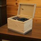 Handcrafted custom wood box urn with paw prints for pet ashes memorial