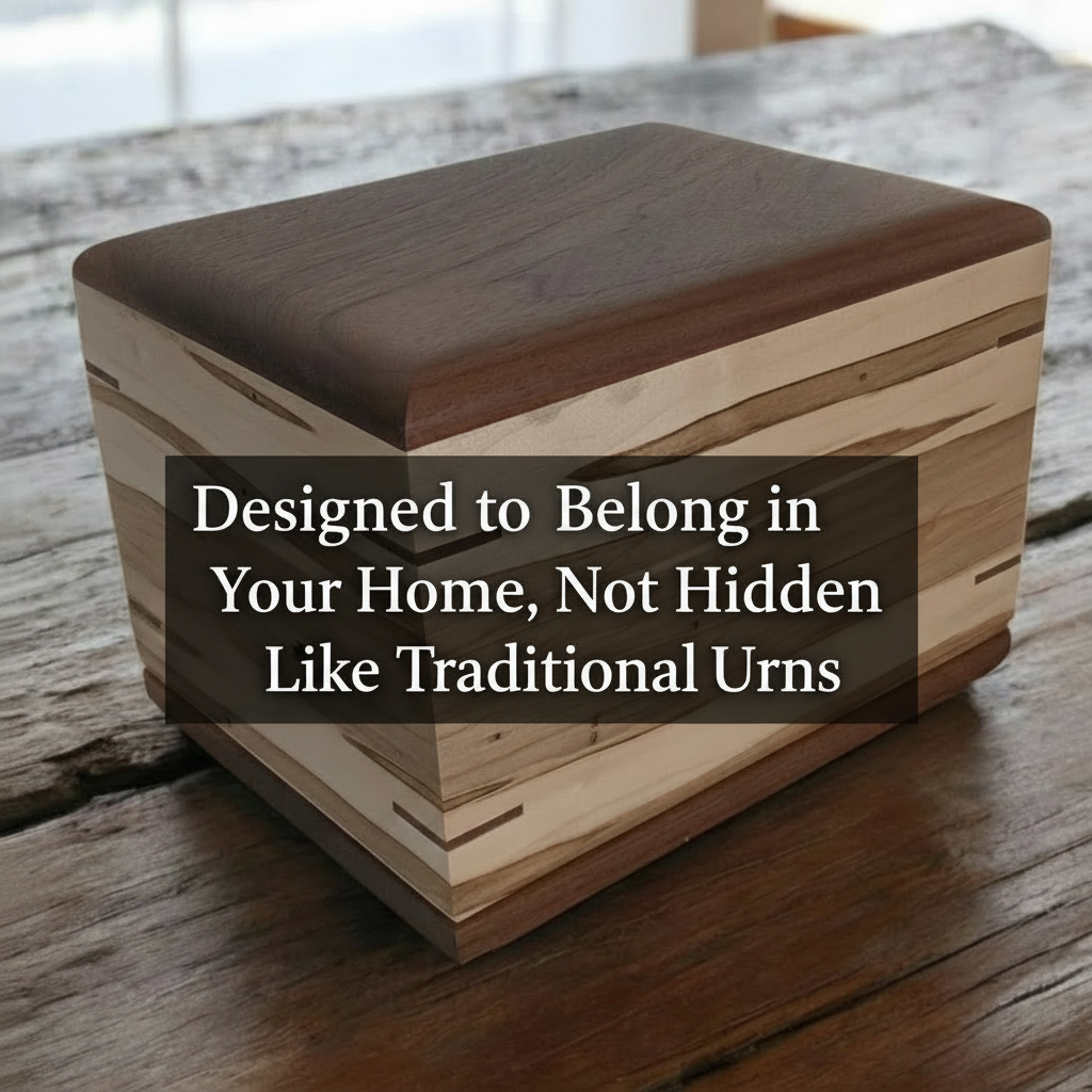 Camelia Wooden Urn - A Warmer Way To Remember, Graceful, Gentle, Close to the Heart