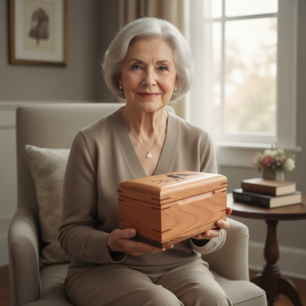 Treasure Chest Urn -  Adult Cremation Urn with Keepsake Compartment - Made In Canada