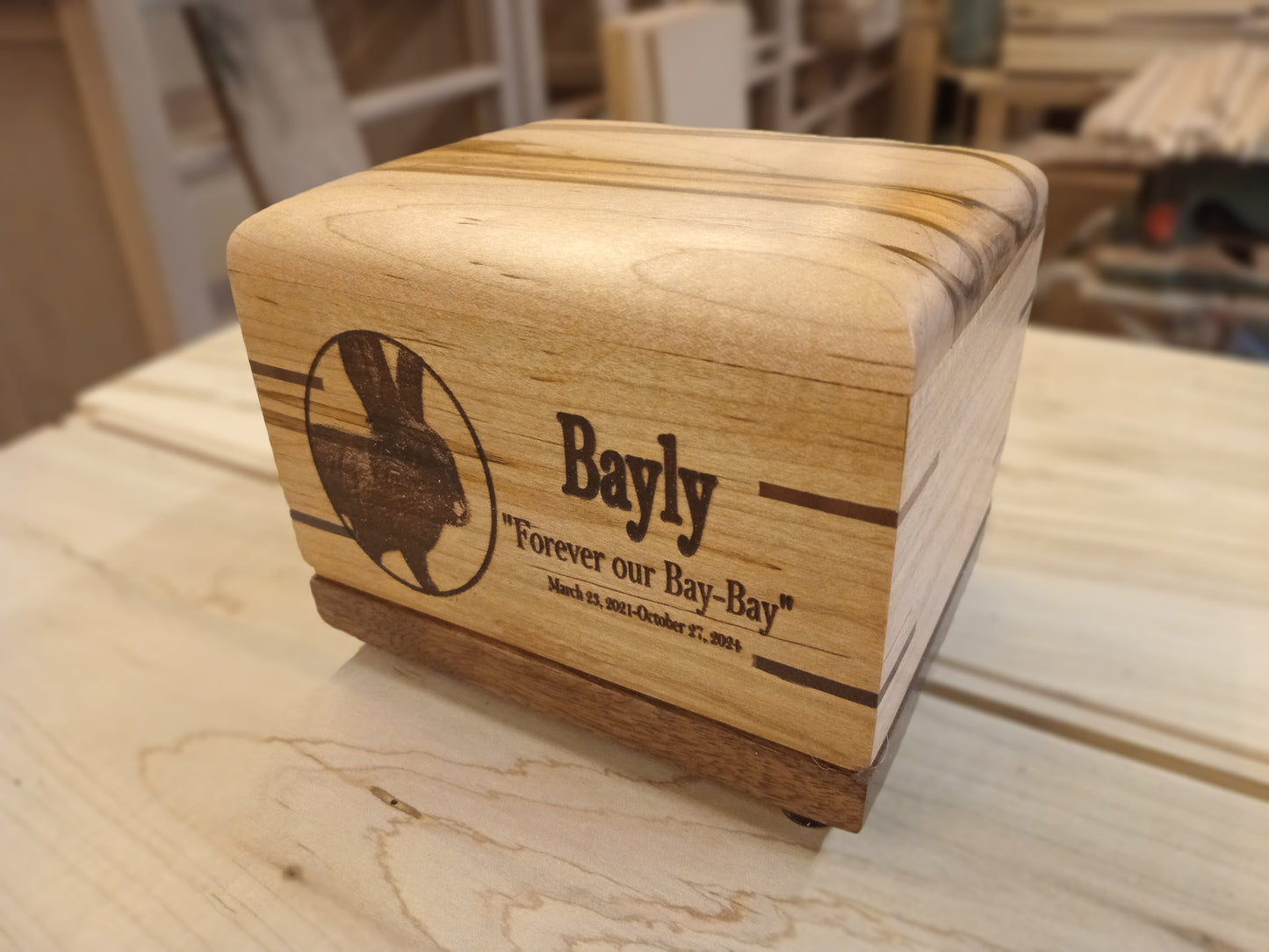 Paw Prints Woodbox Urn For Animal Ashes