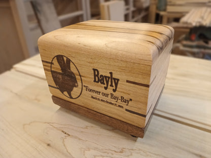 Paw Prints Woodbox Urn For Animal Ashes