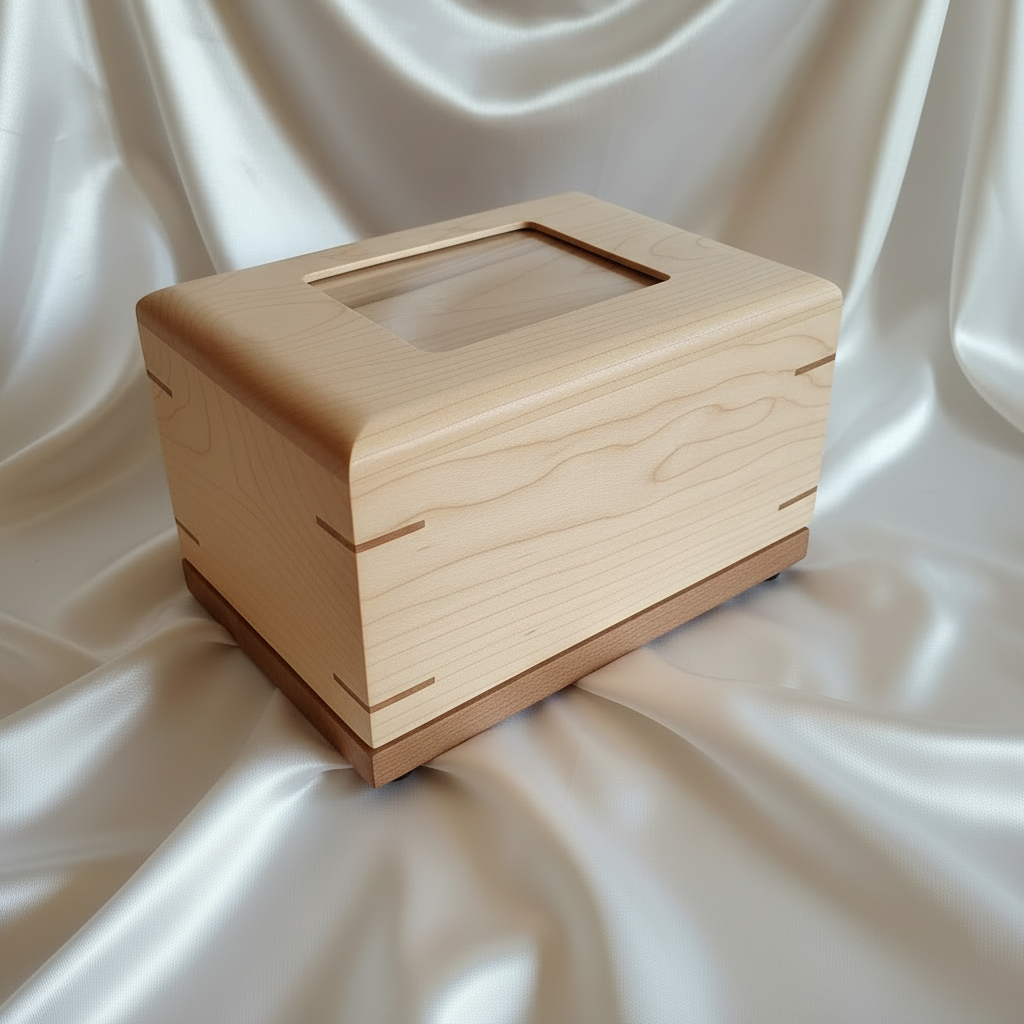 Paw Prints Photo - Wood box Urn For Animal Ashes
