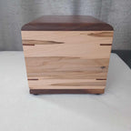 Personalized custom hardwood Camelia urn handcrafted with a smooth natural finish for ashes