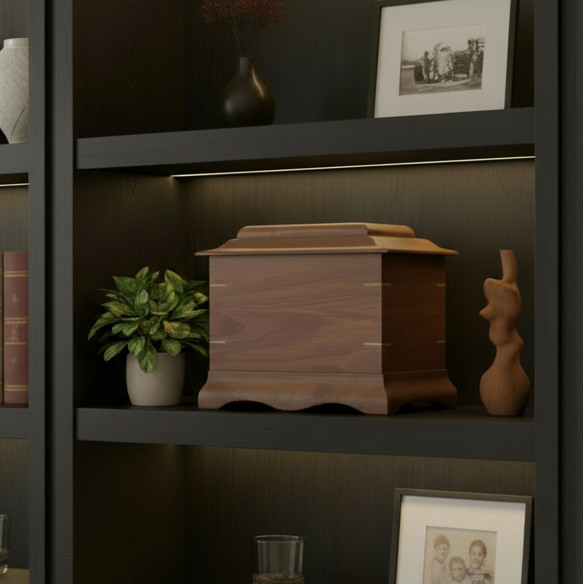 Traditional Handmade Memorial Urn For Cremation Ashes - The Ashwood Legacy Wooden Urn