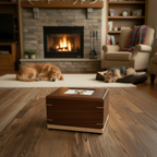 Custom Personalized Hardwood Pet Urn For Ashes - Paw Prints Photo