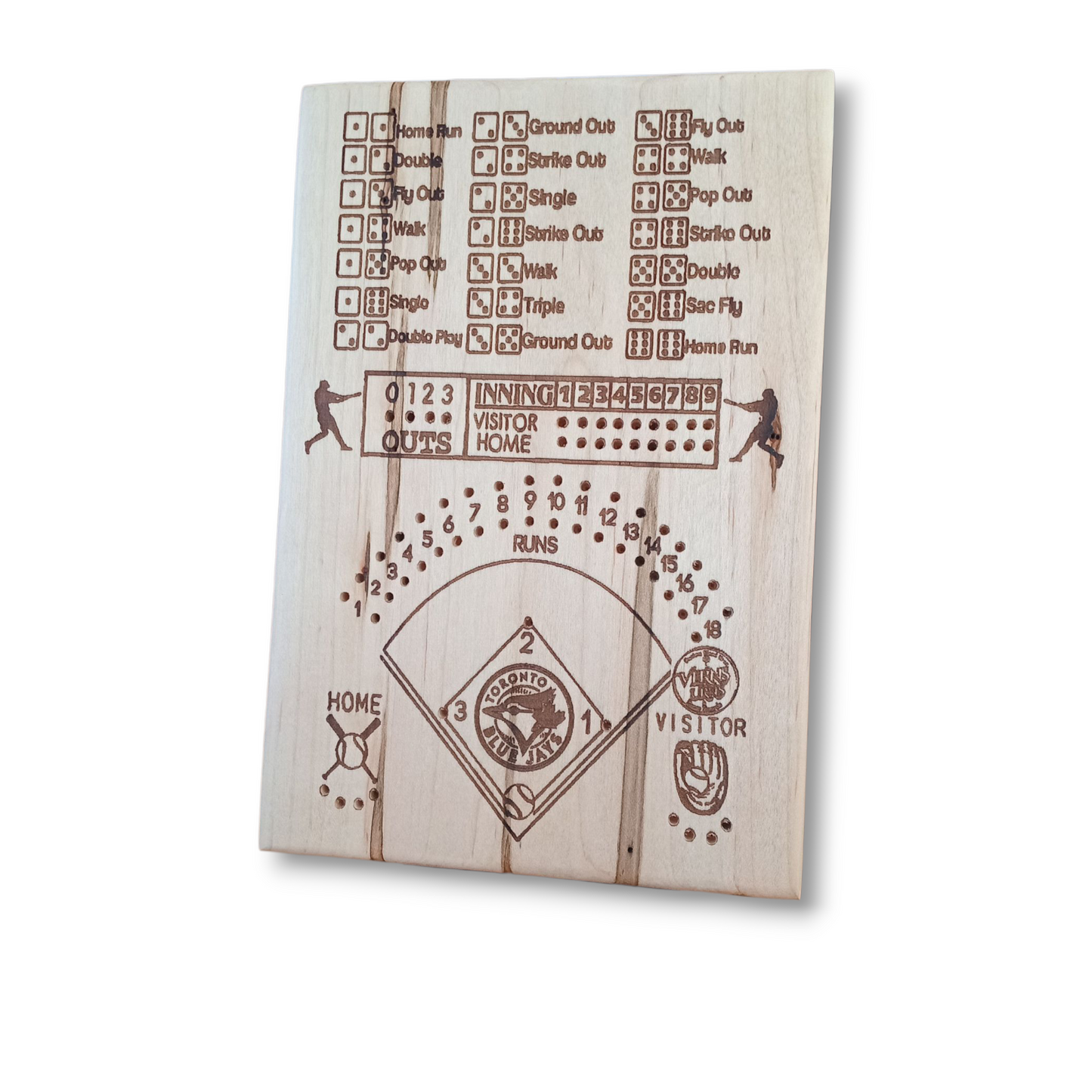 Baseball and Frustration Rummy, or Baseball and Farkle. 2 games, 1 board.