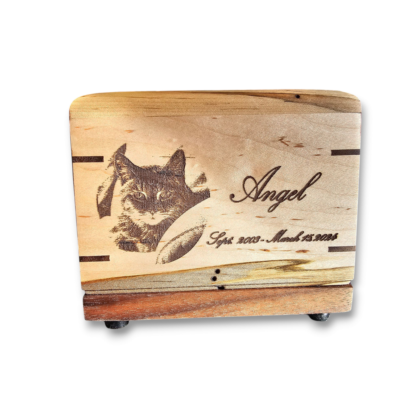 Paw Prints Woodbox Urn For Animal Ashes