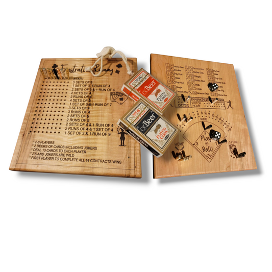 "NEW" Baseball and Frustration Rummy double sided game board