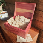 Elegant handcrafted hardwood memory keepsake box with brass hinges and felt lining for preserving precious memories
