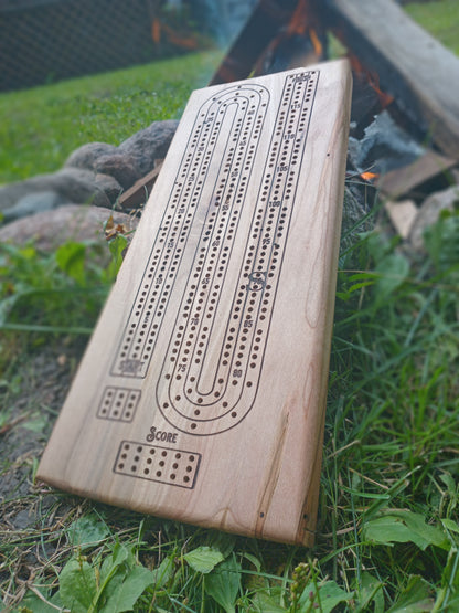 Handcrafted Province wood Cribbage Boards with peg storage. A practical gift for all occasions.