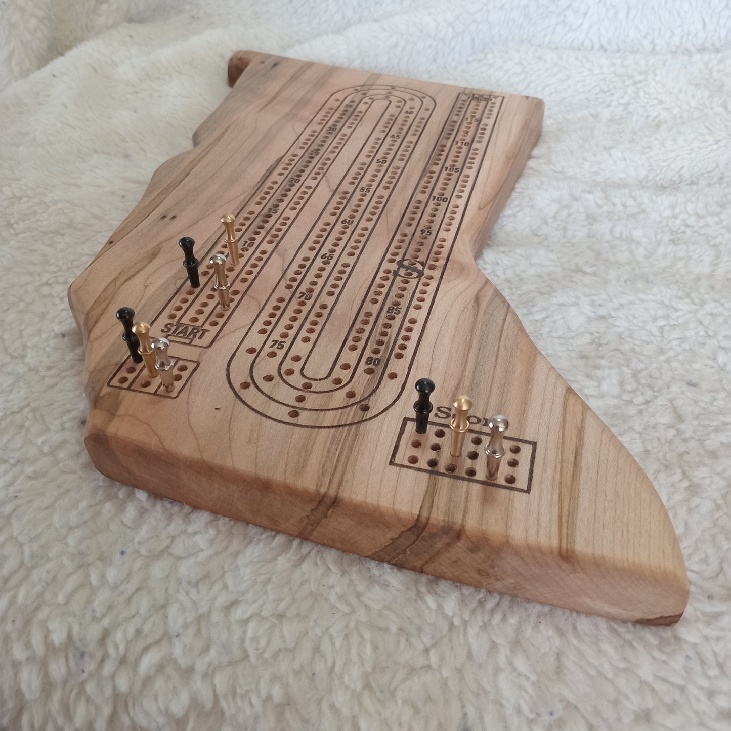 Handcrafted Province wood Cribbage Boards with peg storage. A practical gift for all occasions.