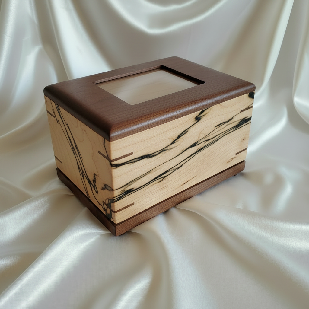 Paw Prints Photo - Wood box Urn For Animal Ashes