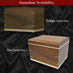 Wooden Urns Available Immediately - Black Walnut Twilight Grove and True North Wooden Urns for Ashes