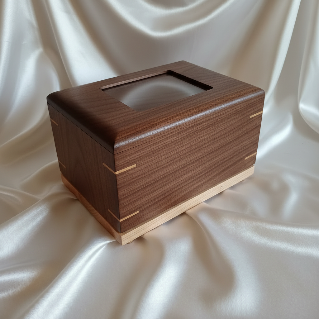 Paw Prints Photo - Wood box Urn For Animal Ashes