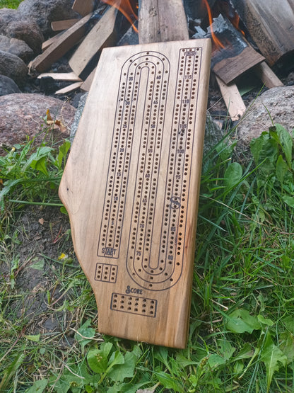 Handcrafted Province wood Cribbage Boards with peg storage. A practical gift for all occasions.