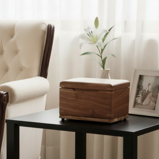 Unique Treasure Chest Urn - Adult Cremation Urn with Keepsake Compartment - Made In Canada