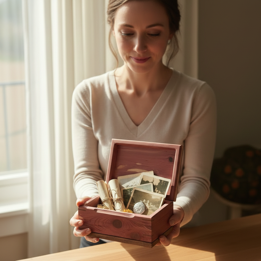 Personalized Wooden Keepsake Box – Handcrafted Memory Box