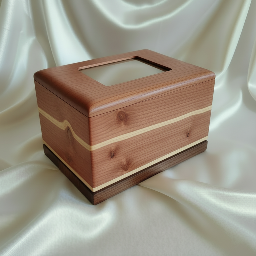 Paw Prints Photo - Wood box Urn For Animal Ashes