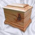 Traditional handmade memorial urn crafted from solid hardwood with a sleek, timeless design