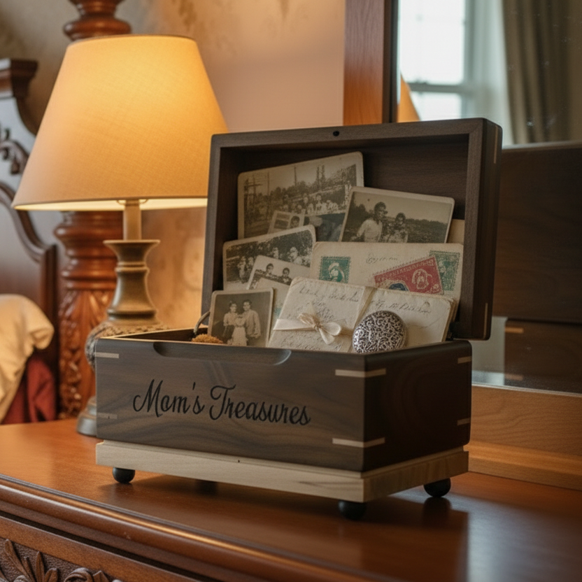 Personalized Wooden Keepsake Box – Handcrafted Memory Box