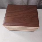 Handcrafted personalized custom hardwood urn Camelia wooden urn with secure closure and elegant design