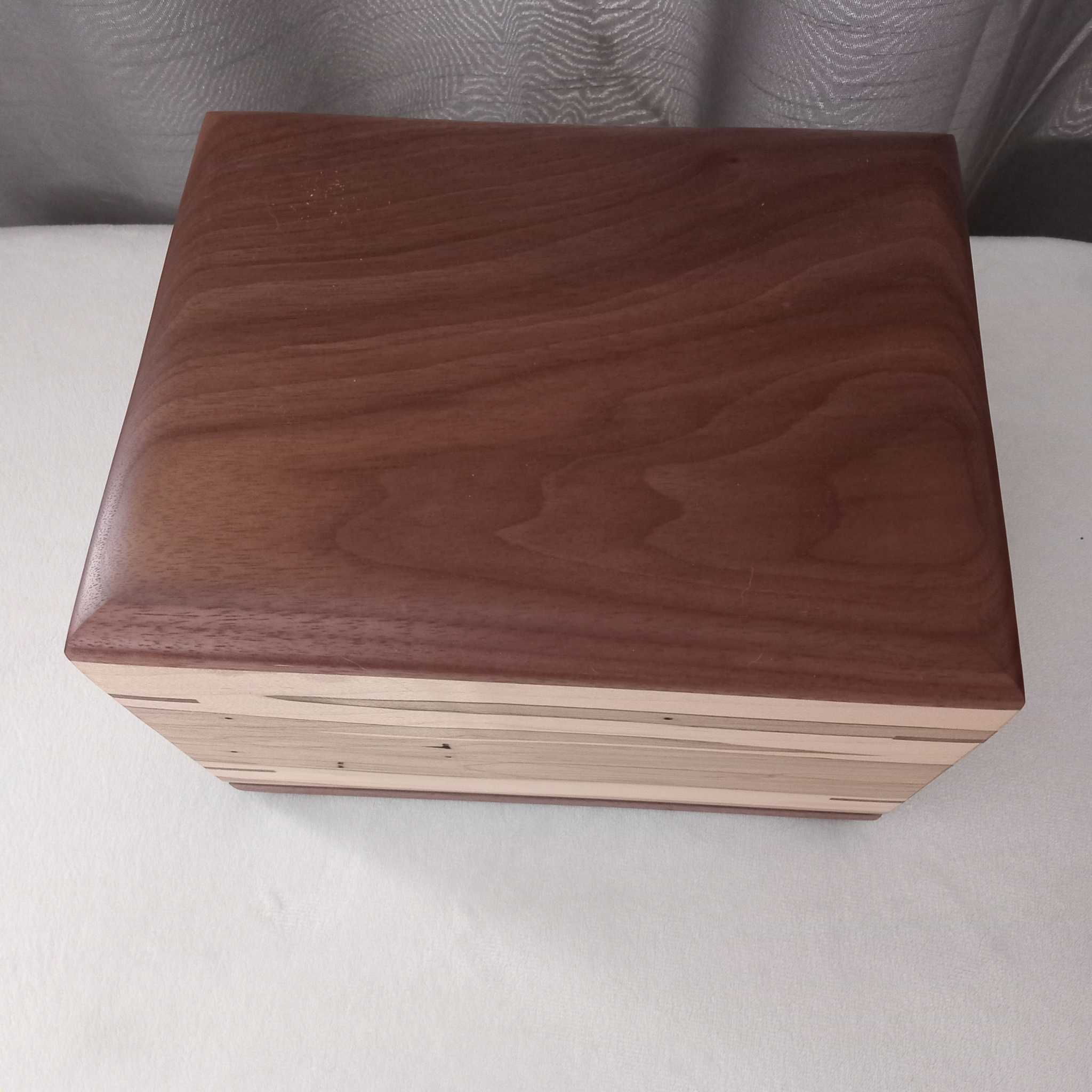 Handcrafted personalized custom hardwood urn Camelia wooden urn with secure closure and elegant design