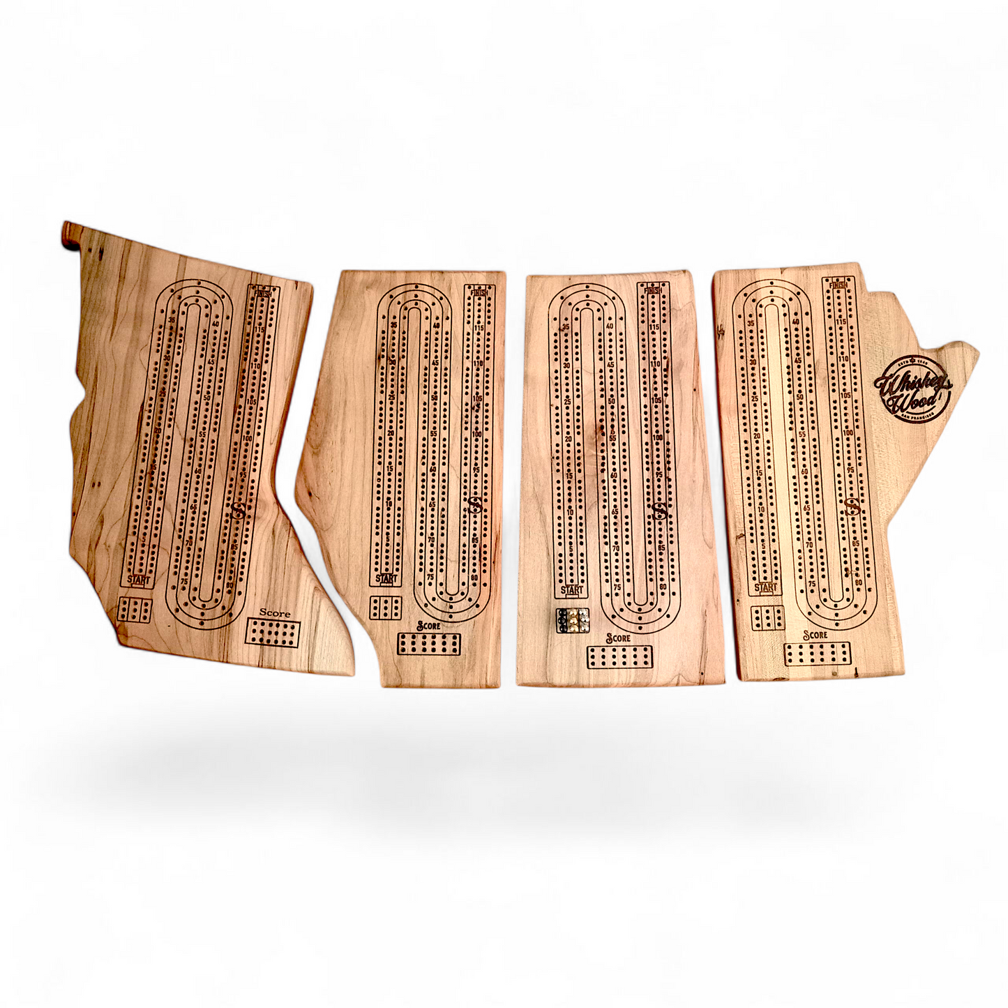 Handcrafted Province wood Cribbage Boards with peg storage. A practical gift for all occasions.