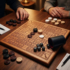 Solid Wood Dice Poker - With Checker Board