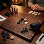 Solid Wood Dice Poker - With Checker Board