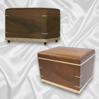 Black walnut wooden urns Twilight Grove and True North handcrafted for ashes with secure closure