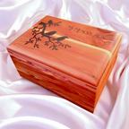 Handcrafted hardwood memory keepsake box with felt lining and brass hinges for storing treasured mementos