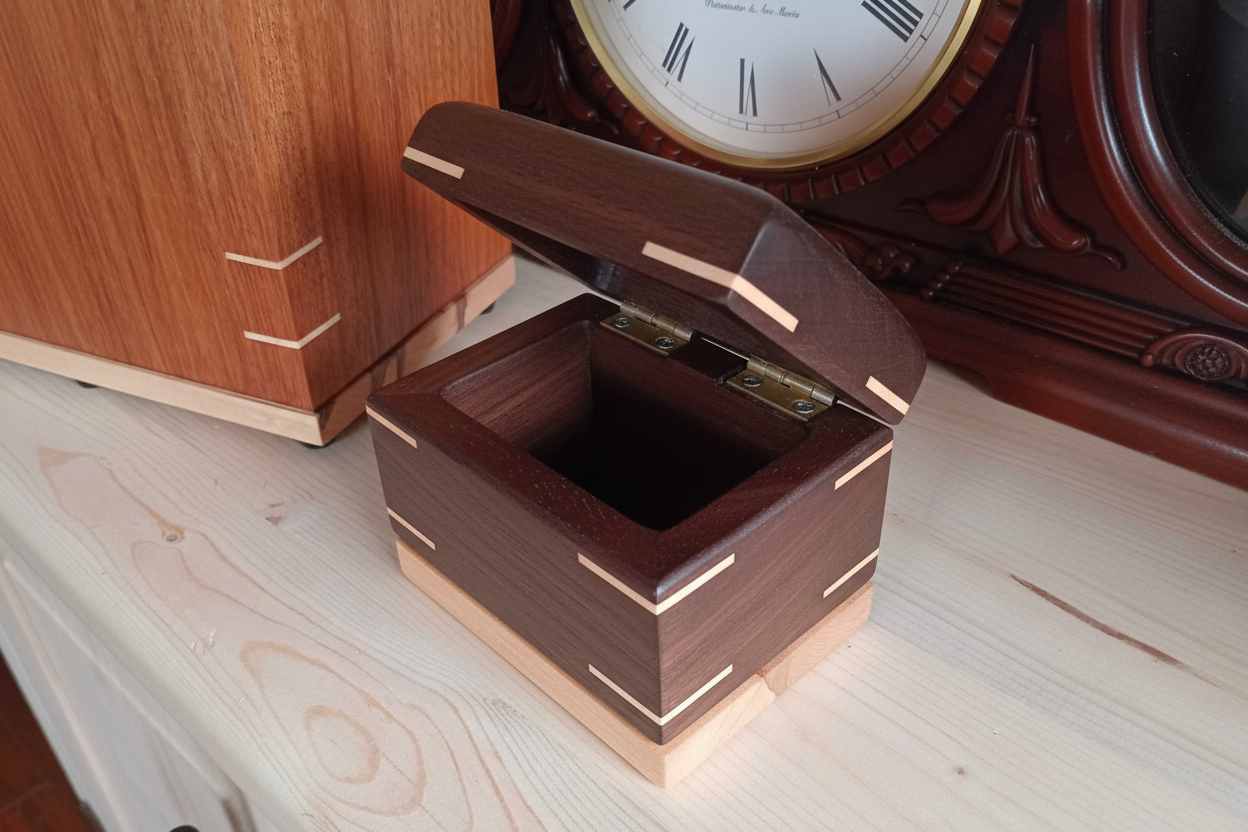 Matching Miniature Urn/Keepsake wooden Box - Shared Ashwood Keep