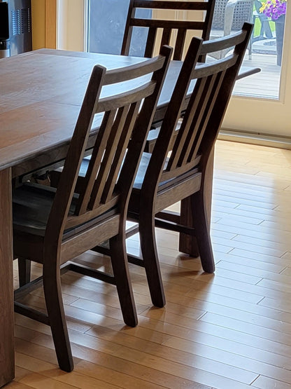 Family Farm table,  Dining Set, dining chairs.