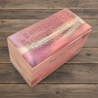 Wooden Red Cedar personalized urn with cribbage board on top and engraving on the front