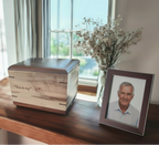 Personalized custom hardwood urn Camelia wooden urn handcrafted for ashes memorial