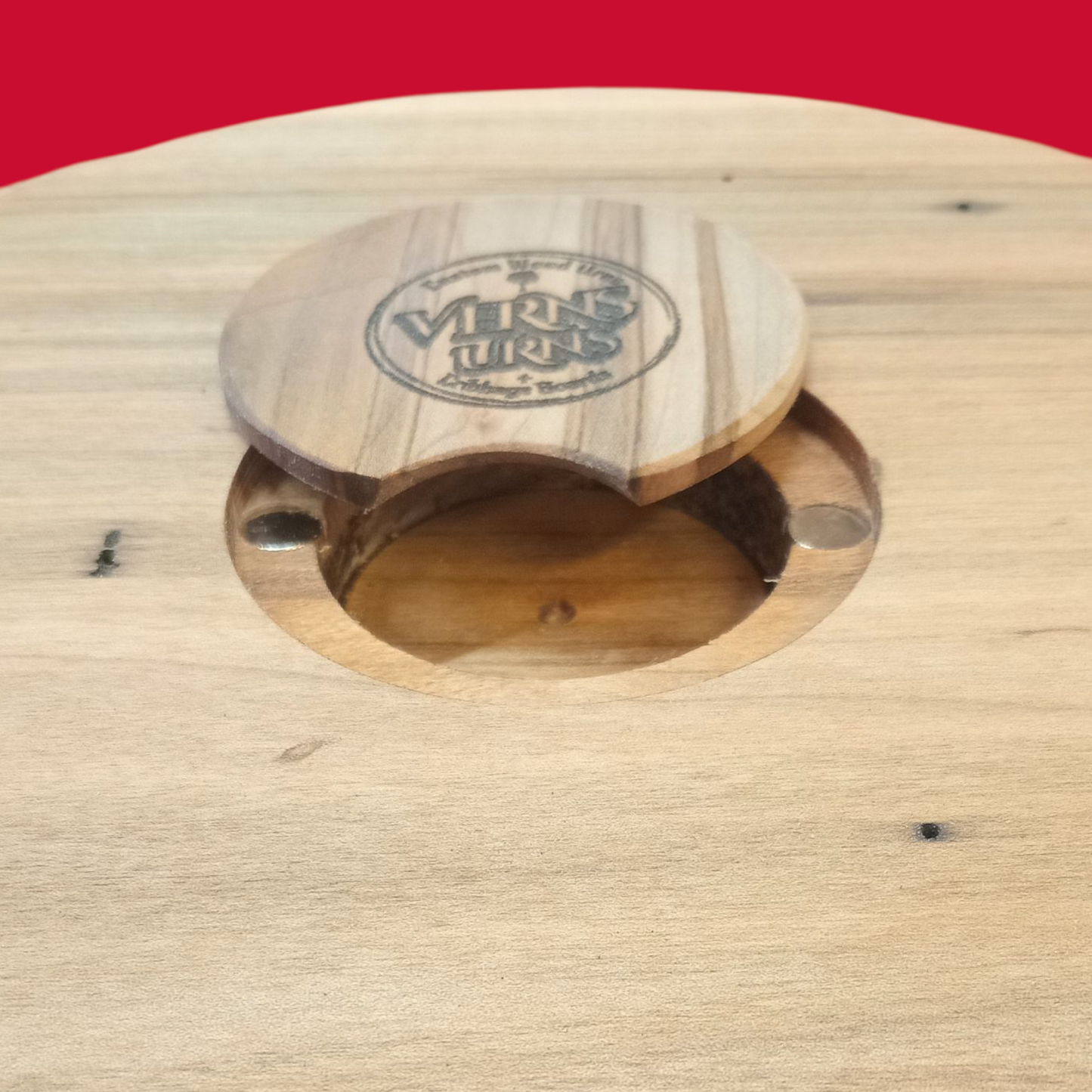 Sports Unique Round Hardwood Cribbage Boards with in board peg storage.