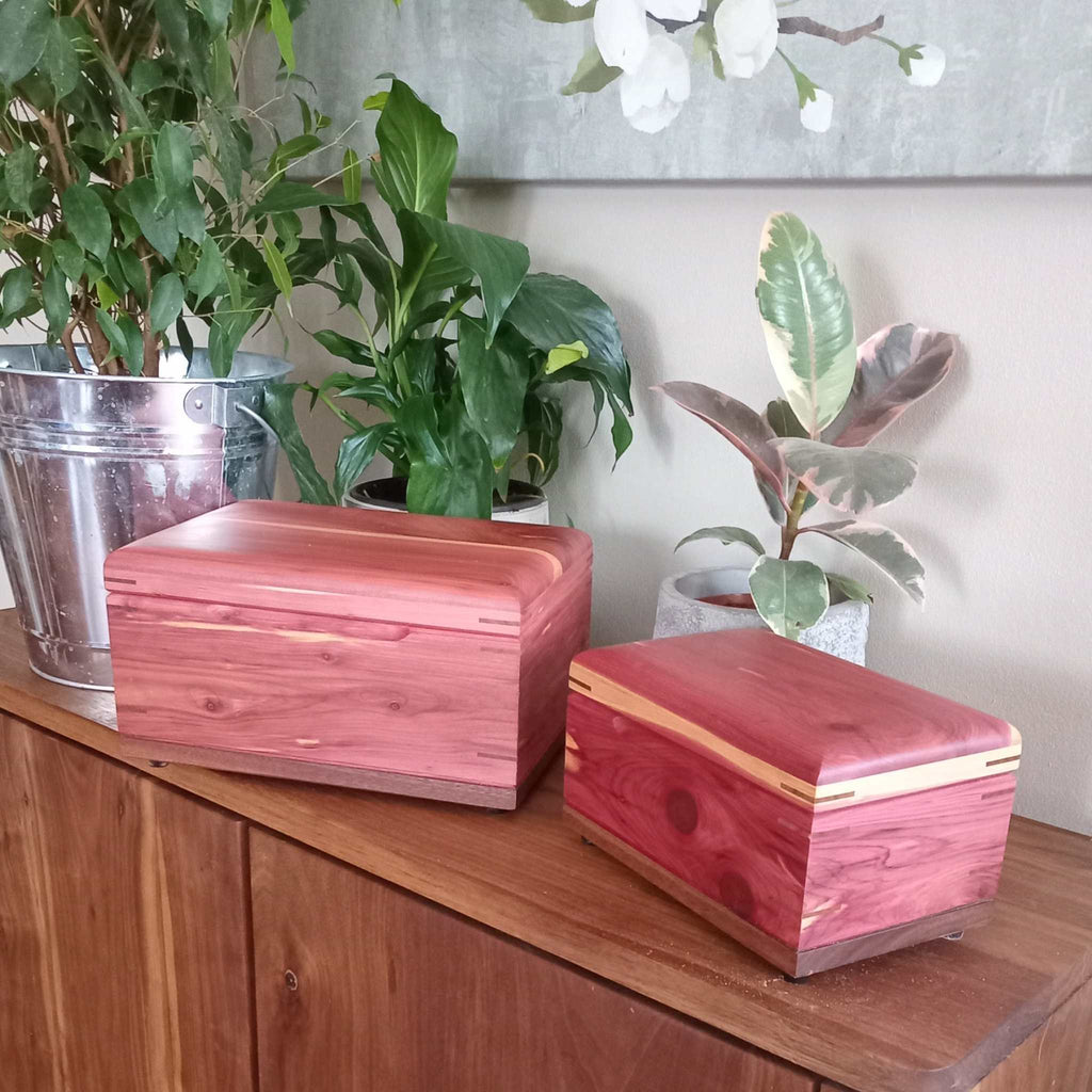Elegant handcrafted hardwood memory keepsake box with oil-rubbed finish and brass hinges for preserving treasured memories