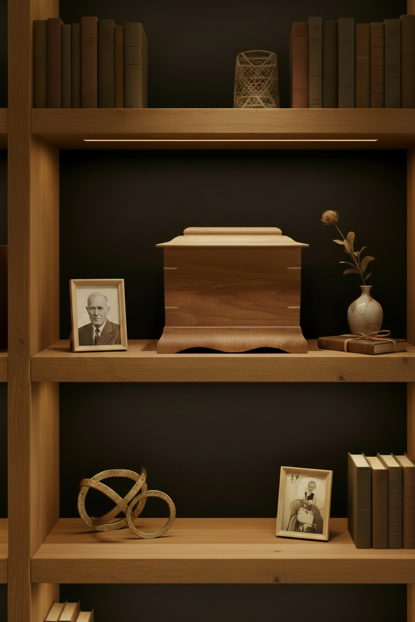 Traditional Handmade Memorial Urn For Cremation Ashes - The Ashwood Legacy Wooden Urn
