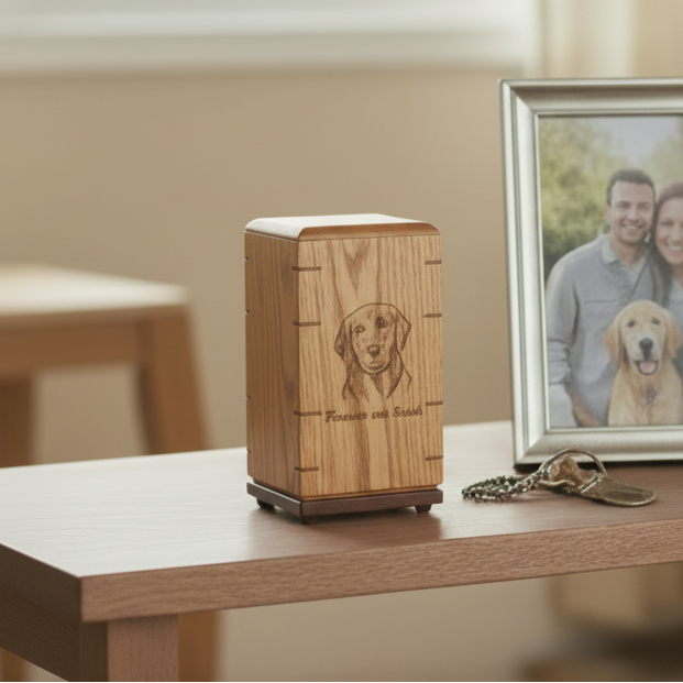 Personalized Hardwood Urns For Pets - Summit Pawprints Urn