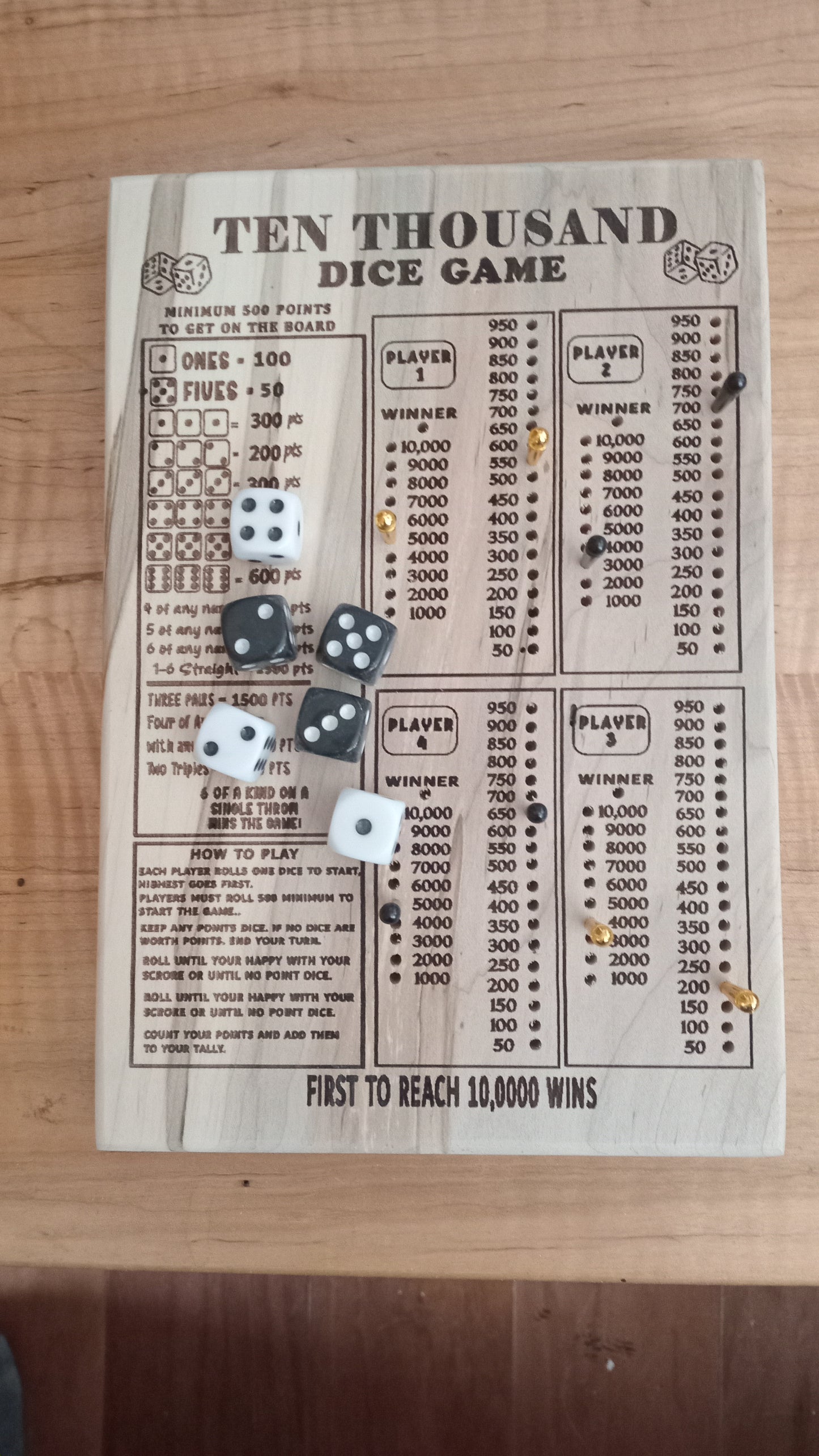 Baseball and Frustration Rummy, or Baseball and Farkle. 2 games, 1 board.