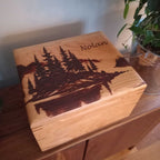 Elegant hardwood memory keepsake box handcrafted in Canada for storing precious mementos