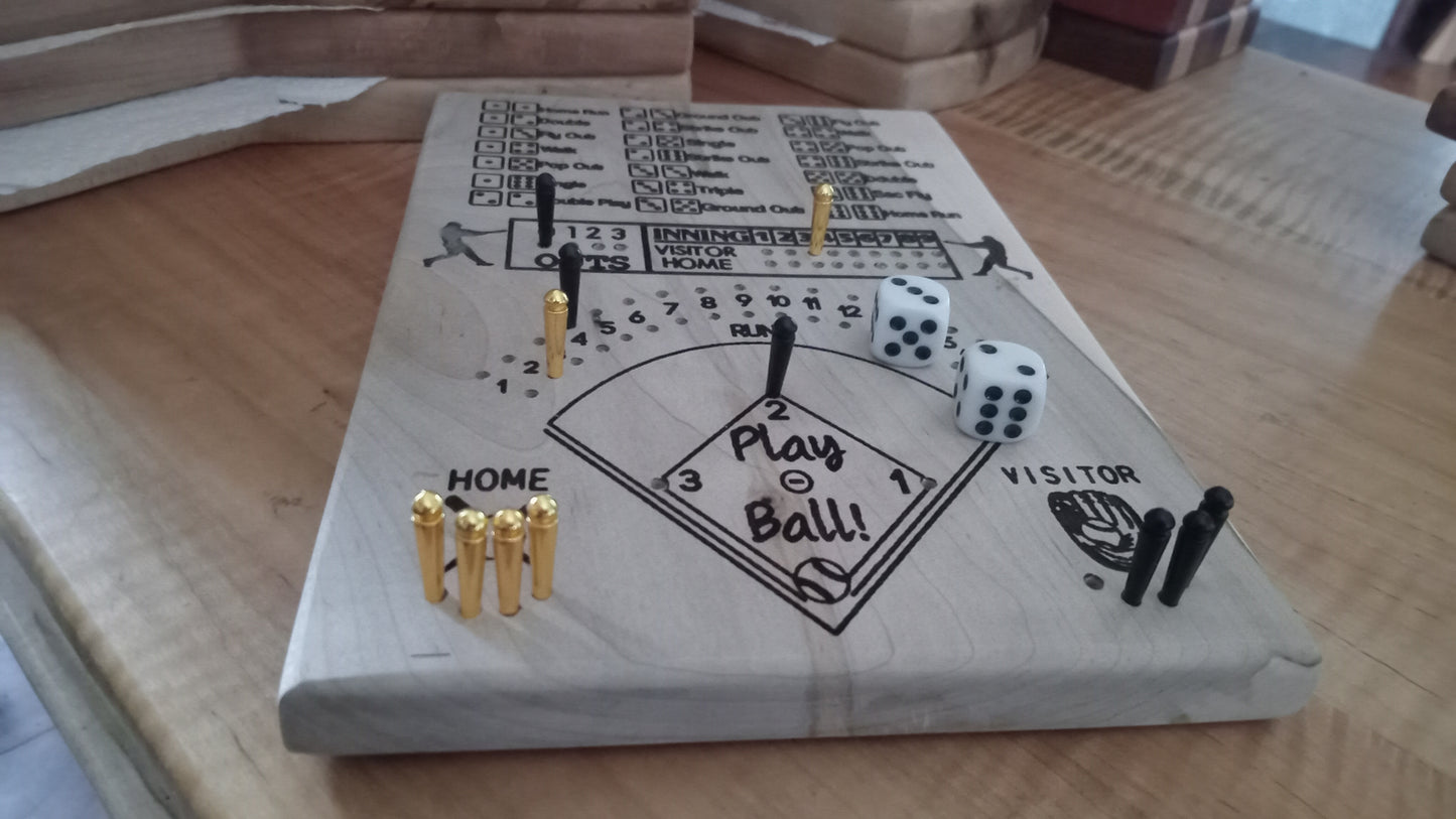 Baseball and Frustration Rummy, or Baseball and Farkle. 2 games, 1 board.