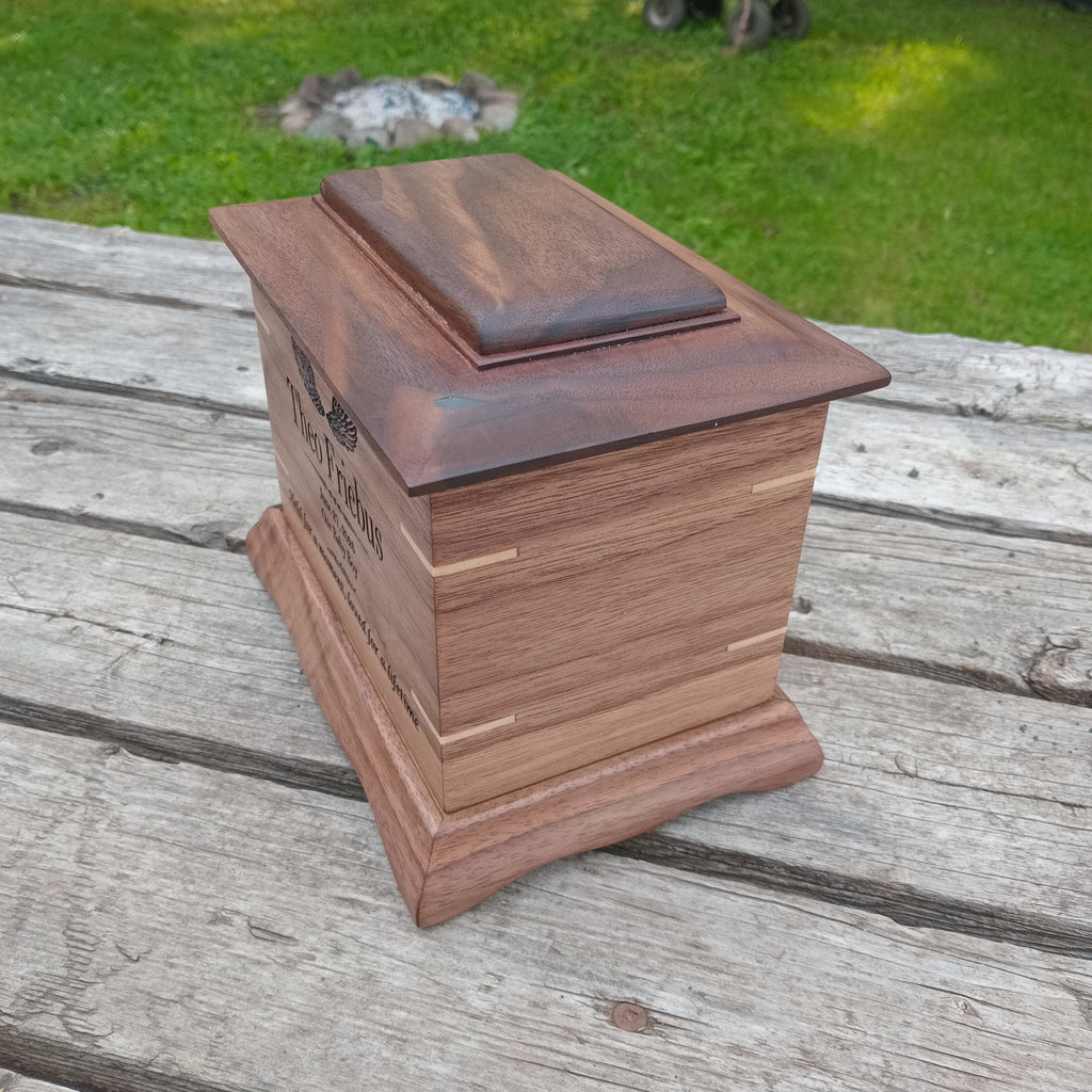 Traditional Handmade Memorial Urn For Cremation Ashes - The Ashwood Legacy Wooden Urn