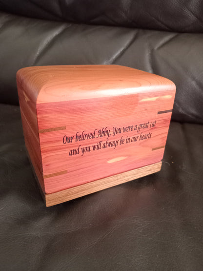 Paw Prints Woodbox Urn For Animal Ashes