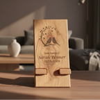 Personalized solid hardwood memorial plaque with custom engraving for family and friends tribute
