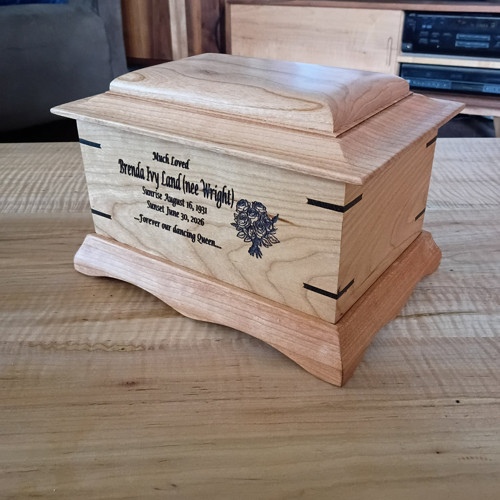 Traditional Handmade Memorial Urn For Cremation Ashes - The Ashwood Legacy Wooden Urn