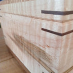 Elegant handcrafted hardwood memory keepsake box with brass hinges and felt lining for storing precious items
