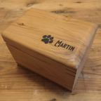 Custom Wood box Urn For Animal Ashes - Paw Prints Keepsake